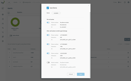 Agents dashboard